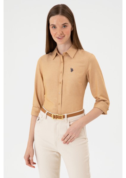 Kadın Camel Gömlek Basic 50316711-VR015