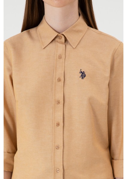 Kadın Camel Gömlek Basic 50316711-VR015