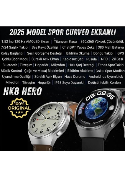 Süper Amoled S Mart Watch Akıllı Saat Ultra Lüx Çok Uzun Pil Ömrü Ekstra Metal Kordonlu fırsatları