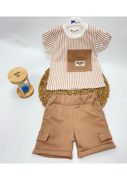 Walenti Baskılı Kahverengi Çizgili Erkek Alt-Üst Takım fiyatları