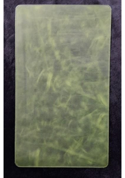 Gerçek Deri Masa Matı 60 x 35 cm Oyuncu Mouse Pad Hakiki Deri Laptop Bilgisayar Altlığı Yeşil