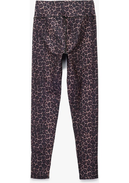 Yüksek Bel Leopar Baskılı Slim Fit Spor Tayt fiyatları