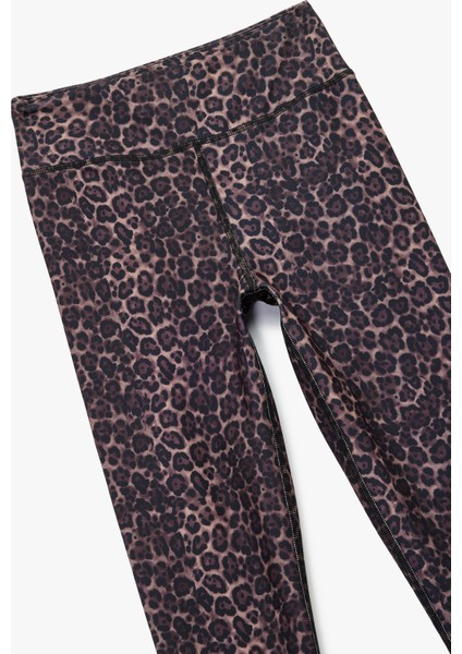 Yüksek Bel Leopar Baskılı Slim Fit Spor Tayt modelleri