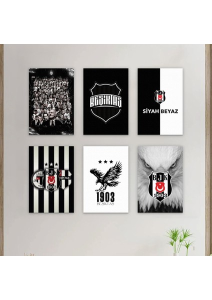 6'lı Bjk Ahşap Tablo
