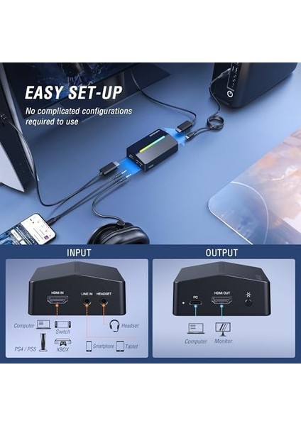 Ampligame Video Yakalama Kartı, Hd 1080 60 Fps, Sesli Video, Oyun, Canlı Yayın Için, Ps4/windows/mac Os/switch/xbox-V3 ile Uyumlu 4K HDMI - USB Yakalama Kartı fiyatları