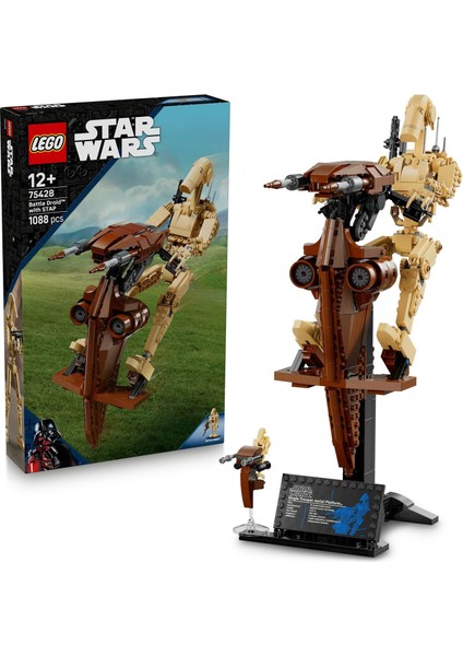 Star Wars Gizli Tehlike Stap ile Savaş Droidi 75428 - 12 Yaş ve Üzeri Çocuklar Için Savaş Droidi ve Stap Aracı Içeren Koleksiyonluk Sergileme Modeli Yapım Seti, Hediye Fikri (1088 Parça)