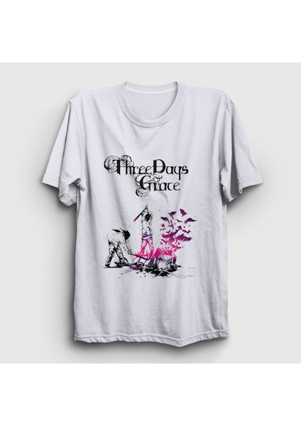 Unisex Beyaz Life Starts Now Three Days Grace T-Shirt