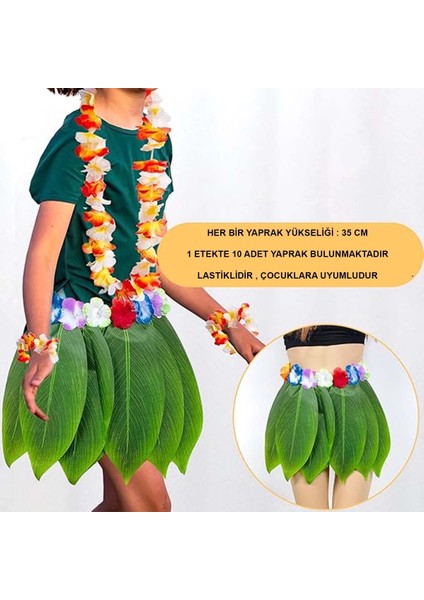 Tropikal Esintili Hawaii Yapraklı Parti Eteği Çocuk Boy fırsatları