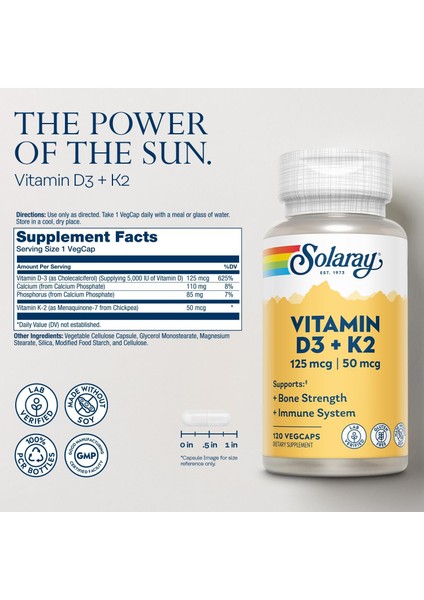 Vitamin D3 + K2 Vitamini Premium Complex Fosfor Kalsiyum Phosphorus Calcium