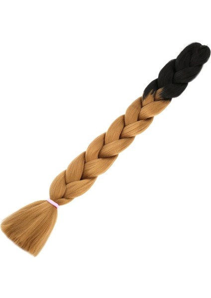 Afrika Örgüsü ve Rasta İçin Sentetik Ombreli Saç - Siyah - Karamel