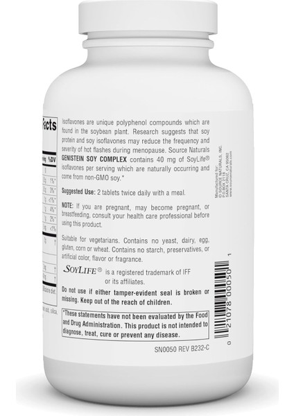 Genistein Soy Complex Organik 1,000 mg Soya Kompleksi Supplement Fiber Ultra Premium Hammadde modelleri