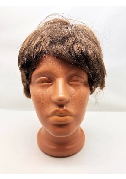 Kahve Renk Kısa Kesim İçi Astarlı Erkek Peruğu modelleri