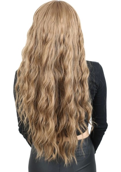 Perçemli Uzun Su Dalgası Fiber Sentetik Peruk- Bebek Kumralı fiyatları