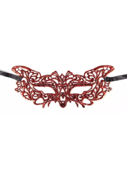 Kırmızı Dantel Masquerade Maskesi 9 No fiyatları