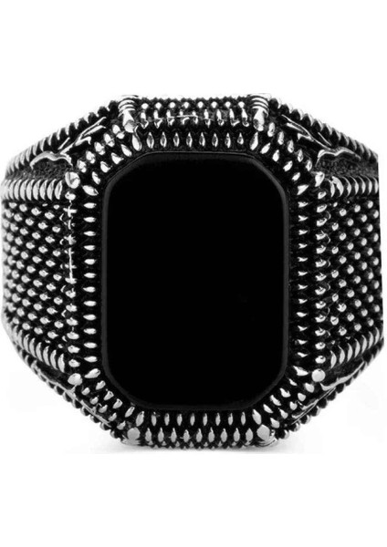 Modasteps 925 Ayar Gümüş Doğal Akik Taş Yüzük No:8 modelleri