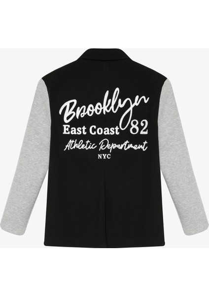 Şerit Detaylı Garnili Oversize Blazer Ceket Siyah fiyatları