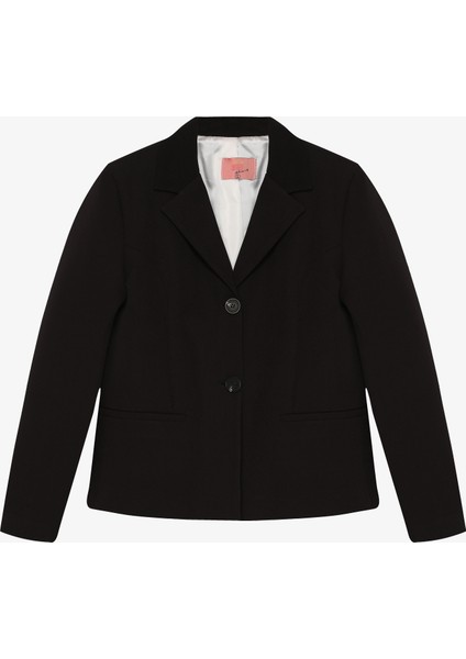 Çift Düğmeli Blazer Ceket Siyah