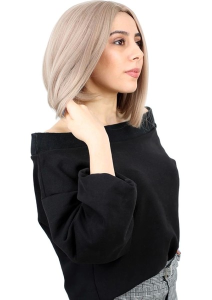 Kahkülsüz Düz Kısa Fiber Sentetik Peruk - Küllü Bebek Sarı fiyatları