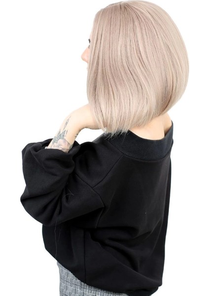 Kahkülsüz Düz Kısa Fiber Sentetik Peruk - Küllü Bebek Sarı modelleri