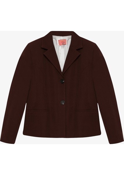Çift Düğmeli Blazer Ceket Kahverengi