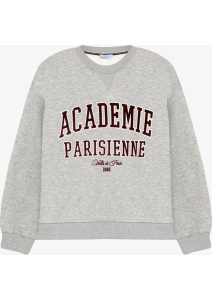 Yazı Baskılı Nakış Işlemeli Oversize Sweatshirt Grimelanj fiyatları