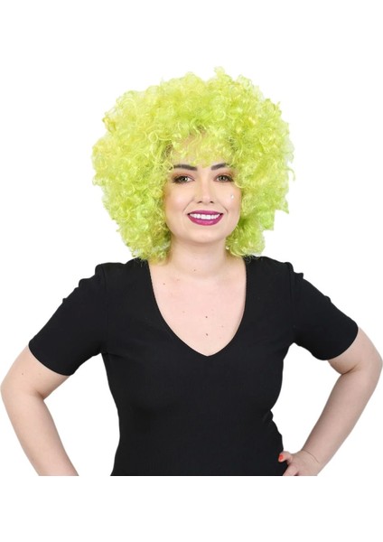 Animasyon Parti ve Palyaço Peruğu - Neon Yeşil