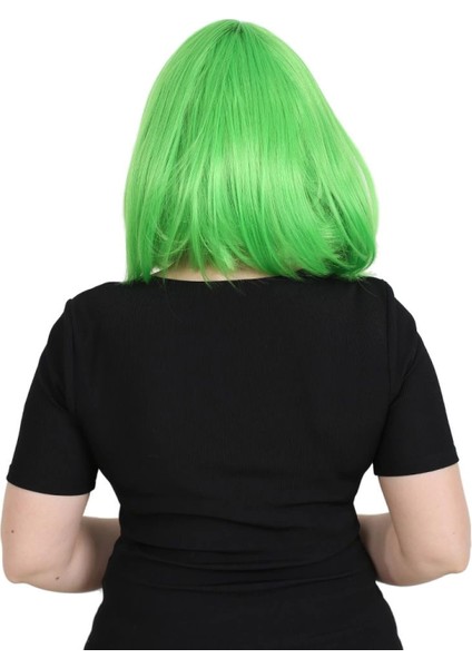 Küt Kahküllü Fiber Sentetik Peruk - Neon Yeşil fırsatları