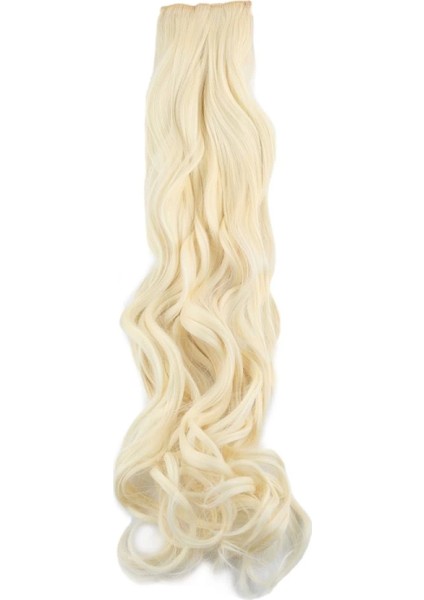 Fiber Sentetik Dalgalı 8 Parça Çıt Çıt - Açık Platin