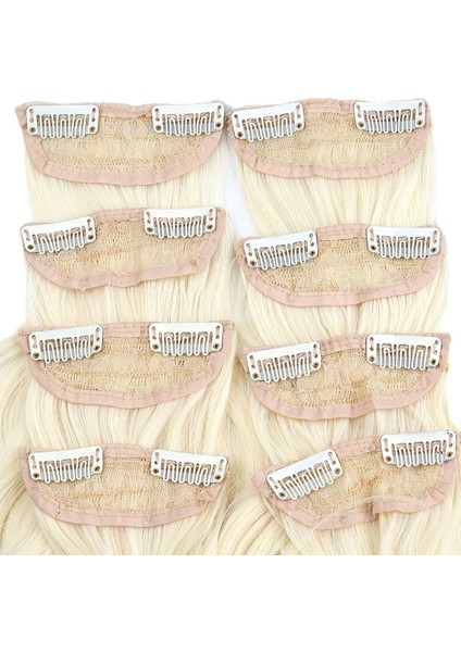 Fiber Sentetik Dalgalı 8 Parça Çıt Çıt - Açık Platin fiyatları