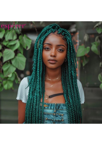 Sentetik Örgülük Saç 100 gr - Koyu Yeşil