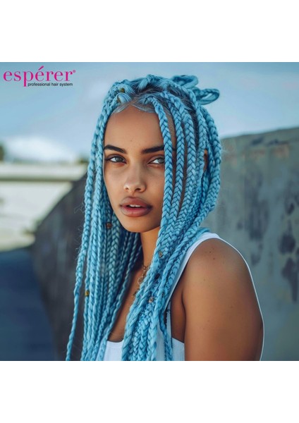 Sentetik Örgülük Saç 100 gr - Bebek Mavisi