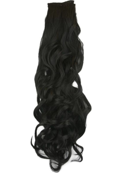 Fiber Sentetik Dalgalı 8 Parça Çıt Çıt - Siyah