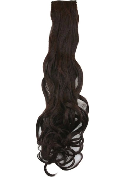 Fiber Sentetik Dalgalı 8 Parça Çıt Çıt - Koyu Kahve