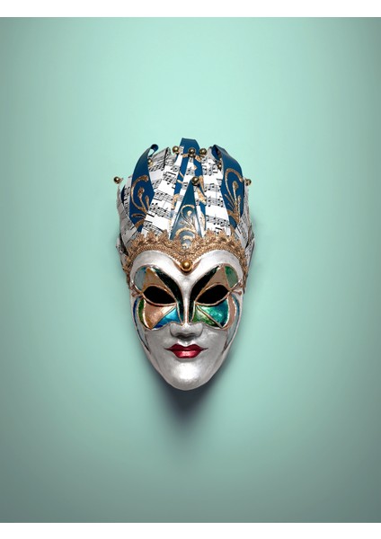 Yeşil Jester Karnaval Venedik Maskesi