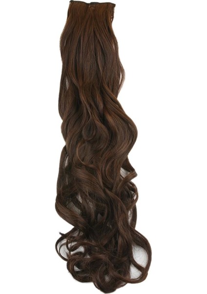 Fiber Sentetik Dalgalı 8 Parça Çıt Çıt - Kahve Karamel