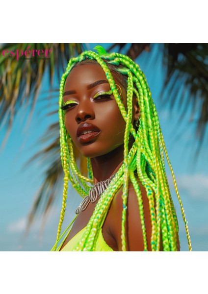 Sentetik Örgülük Saç 100 gr - Neon Yeşil