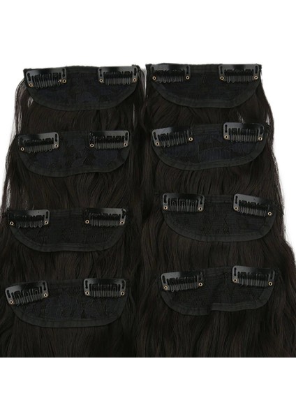 Fiber Sentetik Kabarık Dalgalı 8 Parça Çıt Çıt - Kahverengi fiyatları