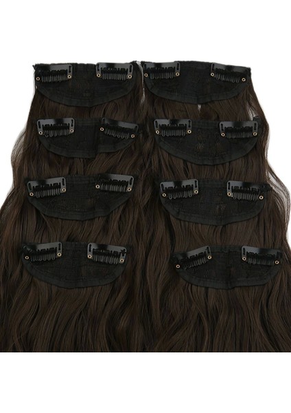 Fiber Sentetik Kabarık Dalgalı 8 Parça Çıt Çıt - Açık Kahve fiyatları