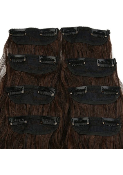 Fiber Sentetik Kabarık Dalgalı 8 Parça Çıt Çıt - Kahve Karamel fiyatları