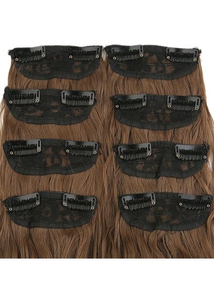 Fiber Sentetik Kabarık Dalgalı 8 Parça Çıt Çıt - Kumral fiyatları