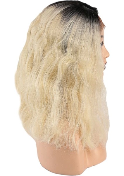 Fiber Sentetik Dalgalı Kısa Tül Peruk - Kahve Platin Ombreli fiyatları