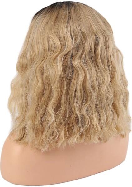 Fiber Sentetik Dalgalı Kısa Tül Peruk - Siyah Balköpüğü Ombreli fırsatları