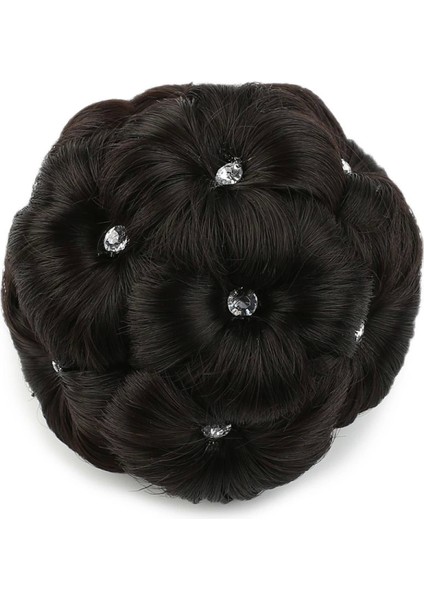 Taşlı Topuz Toka - Kahverengi