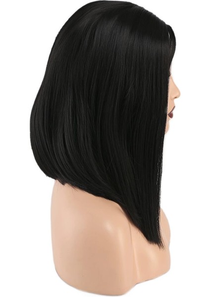 Fiber Sentetik Bob Kısa Tül Peruk - Siyah fiyatları
