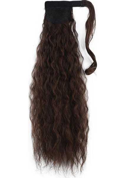 Bağlamalı Kabarık Dalgalı At Kuyruğu - Kahve Karamel modelleri