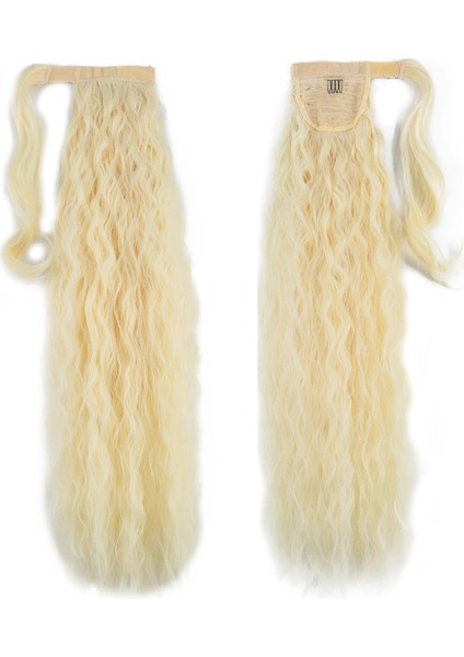 Bağlamalı Kabarık Dalgalı At Kuyruğu - Açık Platin