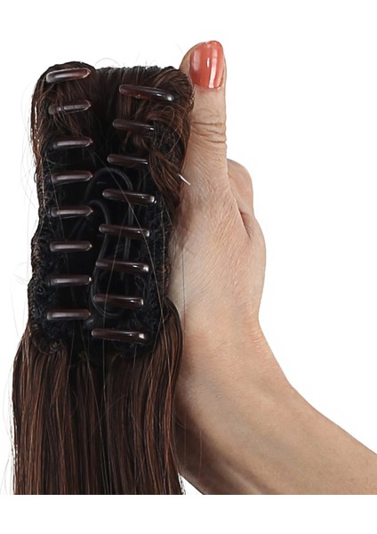 Tokalı Düz At Kuyruğu - Kahve Karamel fırsatları