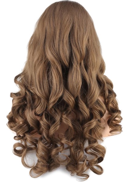 Dalgalı Perçemsiz Uzun Fiber Sentetik Peruk - Bebek Kumralı fırsatları