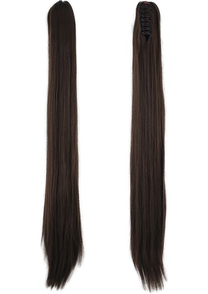 Tokalı Düz At Kuyruğu - Açık Kahve