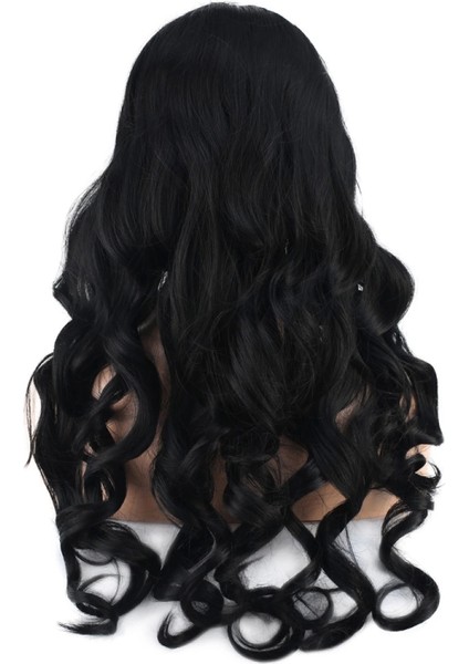 Dalgalı Perçemli Uzun Fiber Sentetik Peruk - Koyu Kestane fırsatları